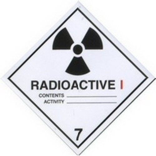White Category I Radiation Warning Sticker anythingradioactive